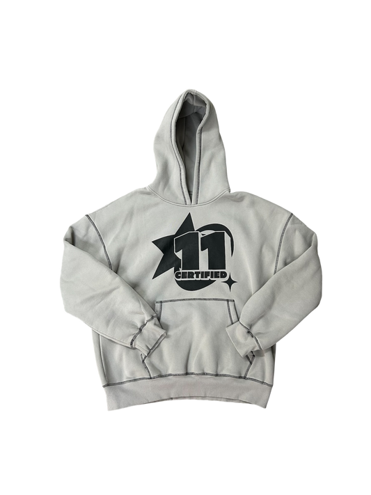 Certified 11 Oversize Grey Black Hoodie
